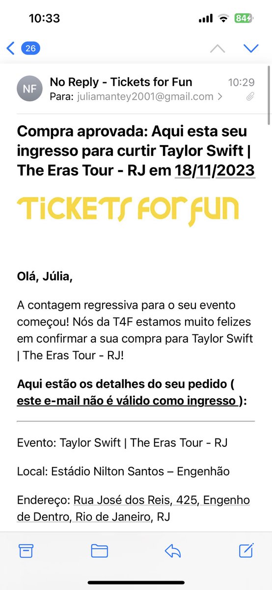 julia_mantey's tweet photo. Só para registrar aqui também que eu vou ver a loirinha 

#TheErasTourBrasil #TaylorSwift https://t.co/HNoFL57uZM