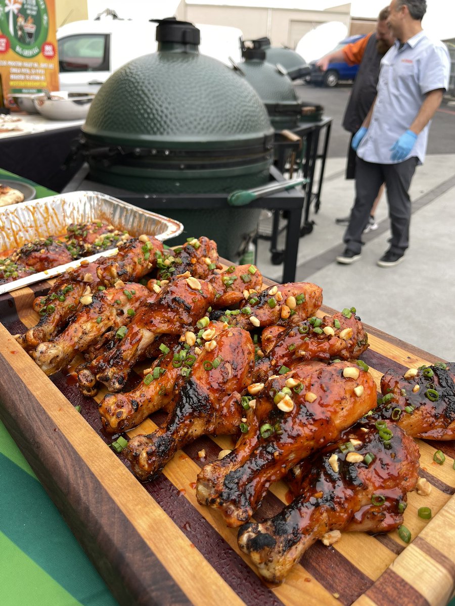 Live cooking demo from my book… Grilled Butterflied Drumsticks with my Korean BBQ Glaze on Fox 5 San Diego #biggreenegg