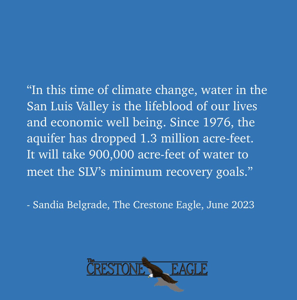 #waterinthewest #sanluisvalley #slv #climatechange #aquifer #localnews #nonprofitnews