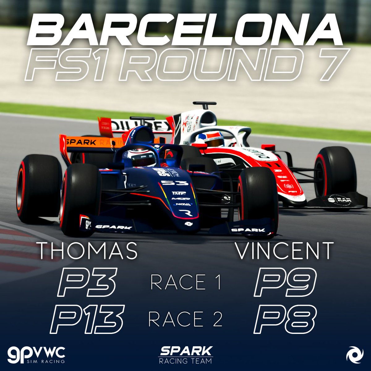 It is again a podium for Tom! Race two didn't go as we had expected, but we still scored a lot of points for the drivers' and teams' championship. 💪 🏳️‍🌈 #gpvwc #FS1 #simracing #esports #SpanishGP #PrideMonth