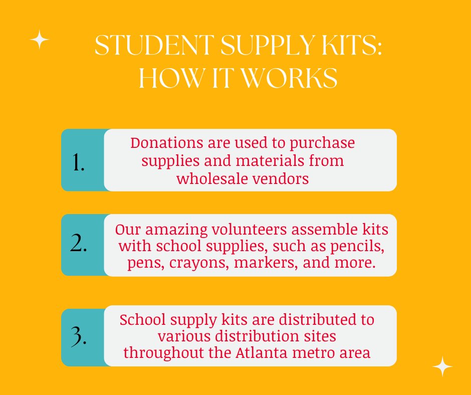 On this #FunFactFriday, we wanted to take an opportunity to give you a quick rundown on how the process of our student supply kits work! Each step is important to ensure all kits are properly filled and distributed. #studentsupplykits #howitworks #ESF #schoolsupplies
