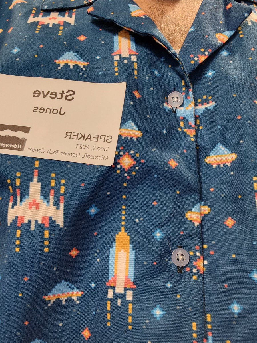 way0utwest's tweet photo. Shirt du jour at #denverdevday @DenverDevDay https://t.co/CZexBP5IX1