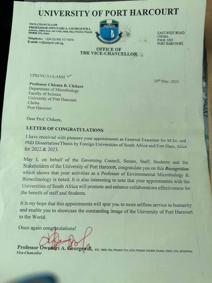 The iconic VC of University of Port Harcourt, 🇳🇬 commended me to keep firing down at full pelt in #researchimpact #sdgsimpact! I’m truly humbled. #visionaryleadership #researchandinnovation #collaborationsolutions #collaborationiskey #sdg17 #partnershipsforthegoals. Thanks Boss!