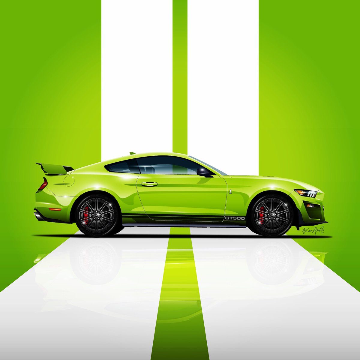 Here's my latest creation - A 2022
Shelby Mustang GT500. Such a beast!! #mustang #shelby #shelbygt500 #americanstyle #musclecars #cars #illustration #carart