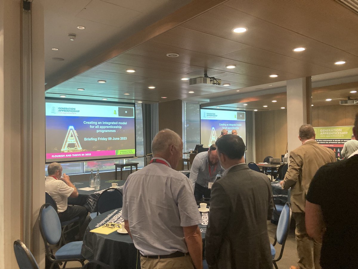 So much food for thought today at the first big ⁦<a href="/apprenticesIrl/">Apprenticeship Irl</a>⁩ session on developing an integrated apprenticeship system. Thanks to the 100+ #GenerationApprenticeship training providers who attended &amp; were so willing to share their expertise &amp; knowledge. More to come 🙏🏻