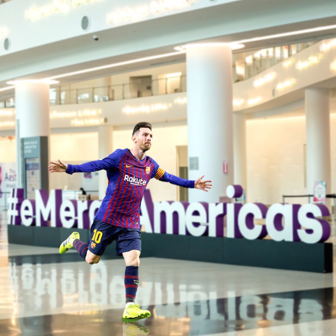 Running to #eMergeAmericas like…⚽️🌴 Welcome to #MiamiTech, Leo Messi. 

#MessitoMiami #Miami #soccer