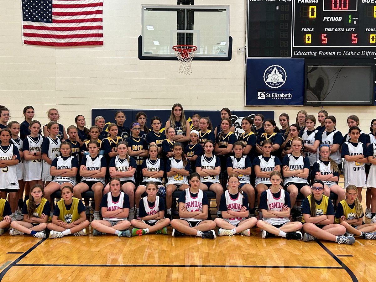NDA_athletics's tweet photo. A great week of camp comes to an end for all of our paNDA cubs! 

The pictures tell the story, zero fun was had 😆😆 thank you to everyone that came, the volunteers who worked and especially @NKUNorseWBB Coach Whit for stopping by! 🏀🐼🏀 https://t.co/r19c1cQWQh
