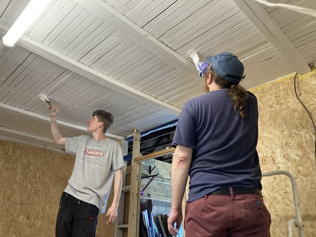 sh_makerspace's tweet photo. Painting the new space and fitting a vent hole for the Laser cutter! https://t.co/2igtIyNxi4