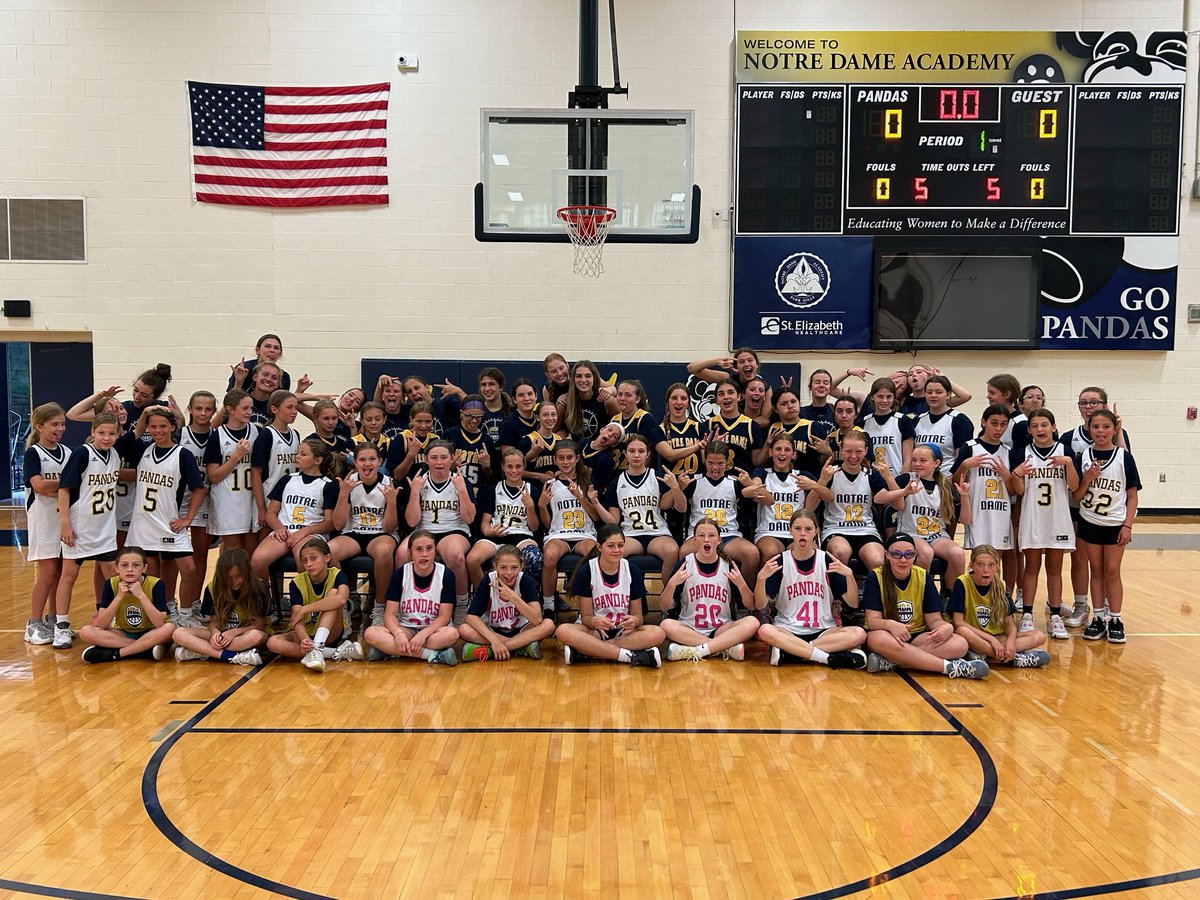 NDA_athletics's tweet photo. A great week of camp comes to an end for all of our paNDA cubs! 

The pictures tell the story, zero fun was had 😆😆 thank you to everyone that came, the volunteers who worked and especially @NKUNorseWBB Coach Whit for stopping by! 🏀🐼🏀 https://t.co/r19c1cQWQh