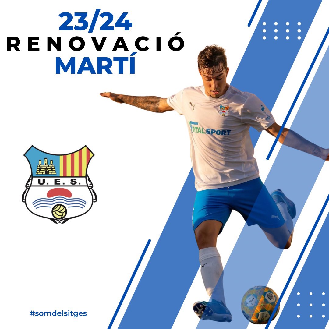 El Martí també dona el si i seguirà un any més amb nosaltres 🤝🏼

La banda esquerra d’Aiguadolç és tota teva.
Seguirem disfrutant del teu futbol! 🤍💙

#somdelsitges