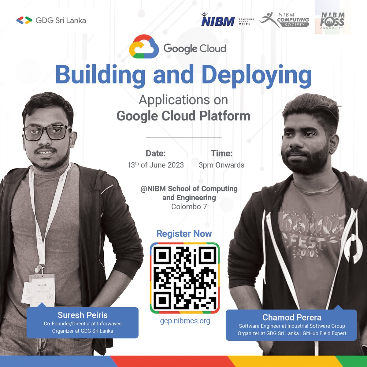 nibmcs's tweet image. 🚨 Join us for an exclusive event on building and deploying applications on the Google Cloud Platform, brought to you by Google Developer Groups Sri Lanka and the NIBM Computing Society.
gcp.nibmcs.org
#NIBMCS #NIBM #GDSriLanka #GoogleCloud