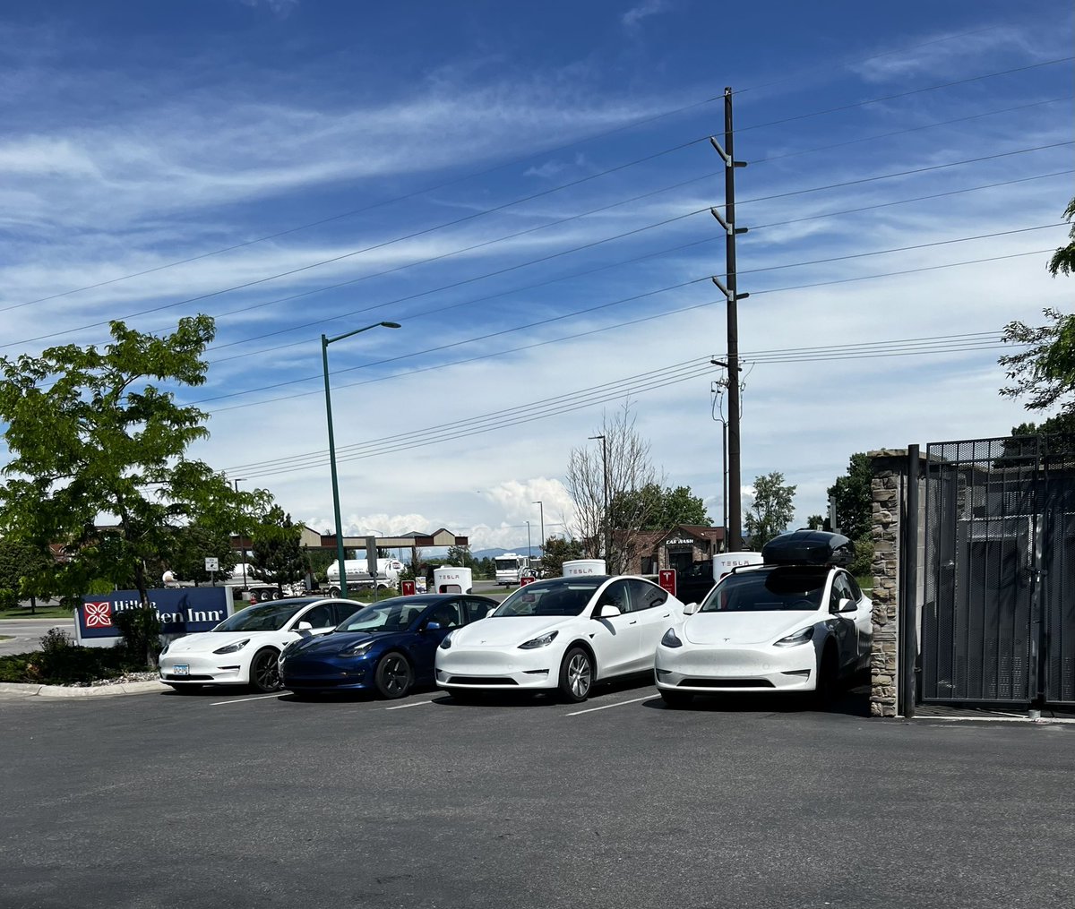 Once again, all supercharging spots in Bozeman are full. We need more spots please. 4 are not enough. @Tesla @TeslaCharging