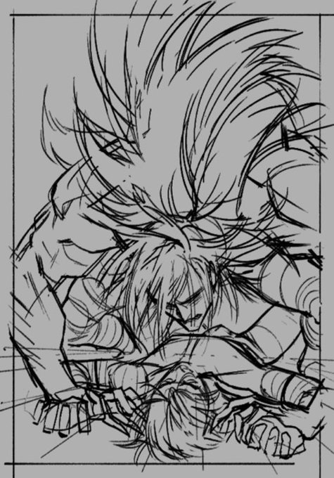 Some wips of my OCs, Benji & Saemus…(Benji is the bite-sized one)