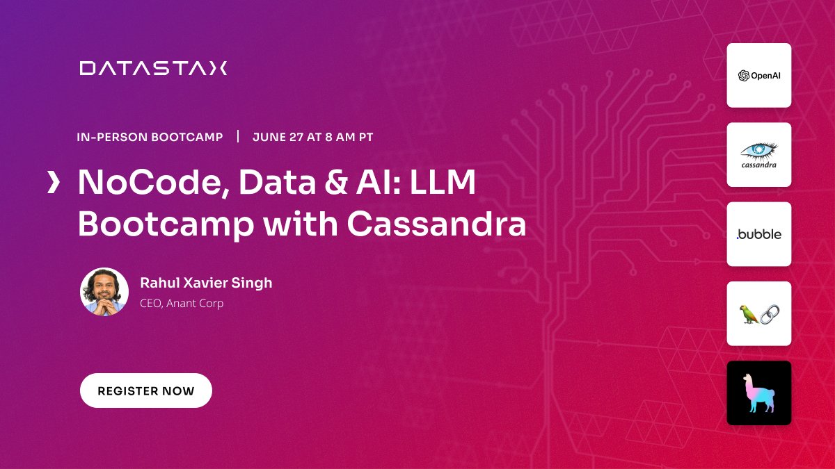 Building an Infinitely Smart AI: Powered by the World’s Largest Scalable Database: Apache Cassandra (pt1): 
Read on: bit.ly/llmcassandra1
#llm #langchain #llamaindex #semantickernel #GPT 
And also join me at: https://llmbootcamp (Code: ANANT50)