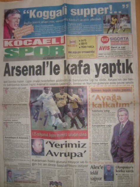 2001 yılında Kocaelispor ile Arsenal arasında şöyle bir şey yaşandı.