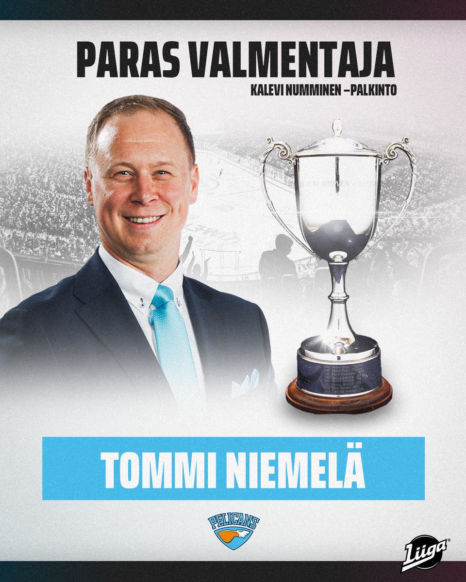 Kalevi Numminen -palkinnon voittaja, Liiga-kauden paras valmentaja: Tommi Niemelä, Pelicans! 🏆

#Liiga #PelicansFi