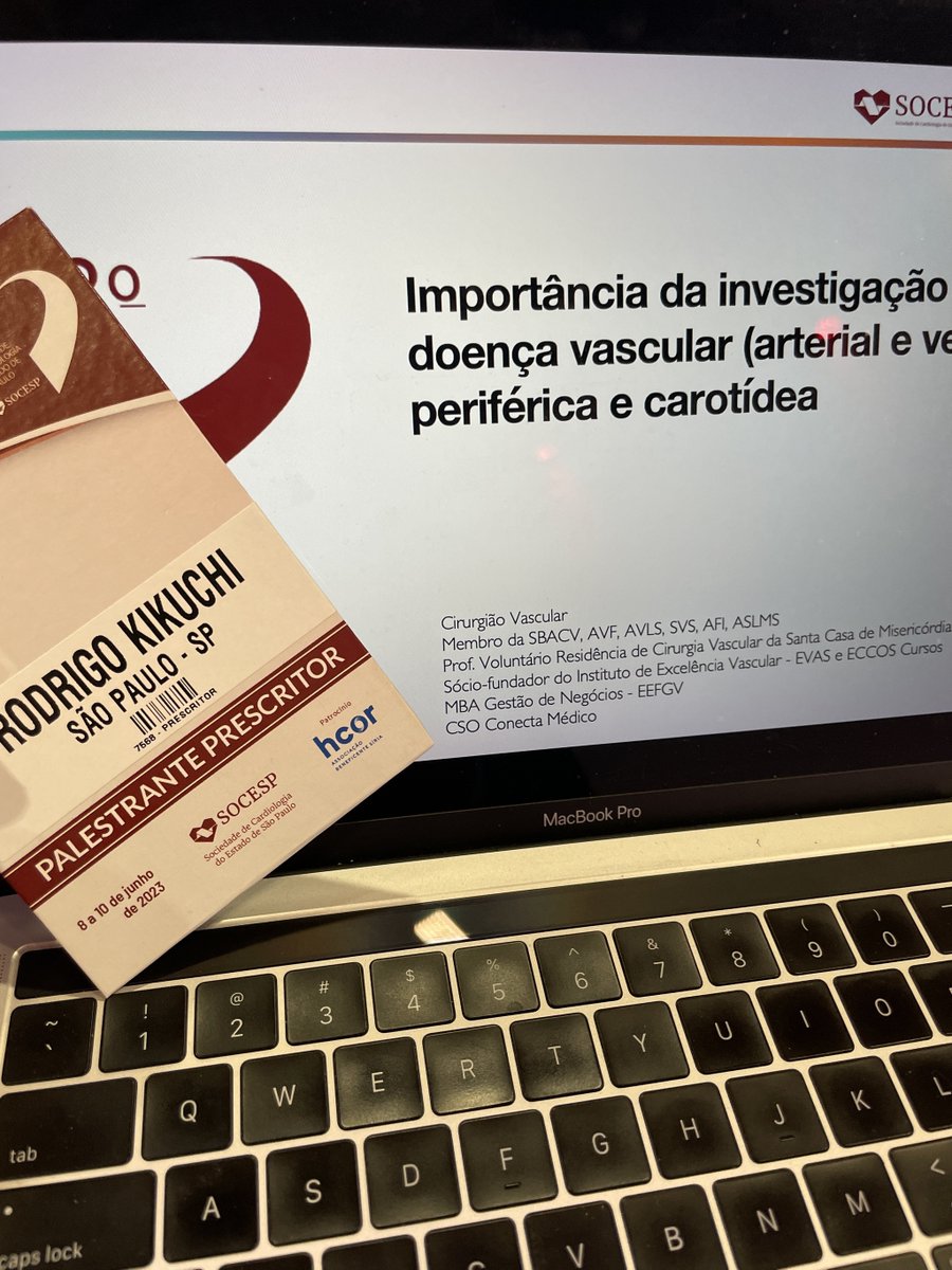 rodrigo_kikuchi's tweet photo. Muito honrado em estar no congresso da SOCESP conversando com muitos colegas da Cardiologia. Muitas são as doenças de interface com a Angiologia e Cirurgia Vascular e essa interação só faz o cuidado com o paciente ser melhor! https://t.co/sK4L3Qqpgs