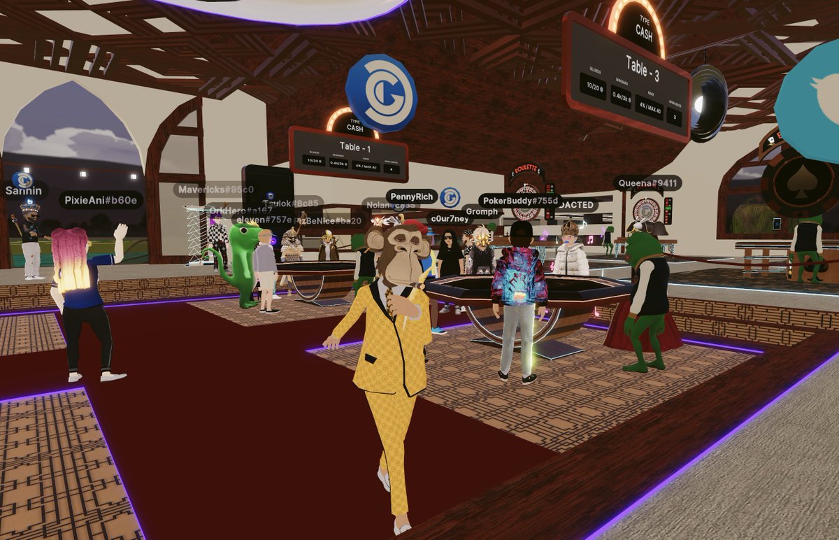 Wen Banked ICE Cash games? 

Now. 

Everyone who's logged into Tominoya in the next ~15 minutes gets a free 1,000 Banked ICE drop. You can use this for Blackjack, Roulette, and Poker! 

Hop in: play.decentraland.org/?position=-120…

<a href="/DecentralGames/">Decentral Games</a> #ICEPoker