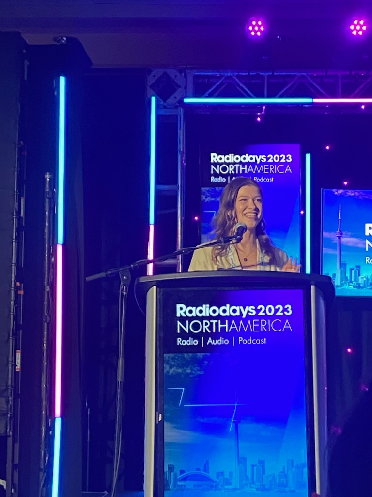 TheZone913's tweet photo. Congratulations to @jennywestcooney  who is in  Toronto for the 2023 @CMW_Week celebrations and just picked up the
Allan Waters Young Broadcaster of the Year Award in honour of Steve Young.

We're so proud of you Jenny!

<3 - Your Zone fam. https://t.co/fNsmklHIOp