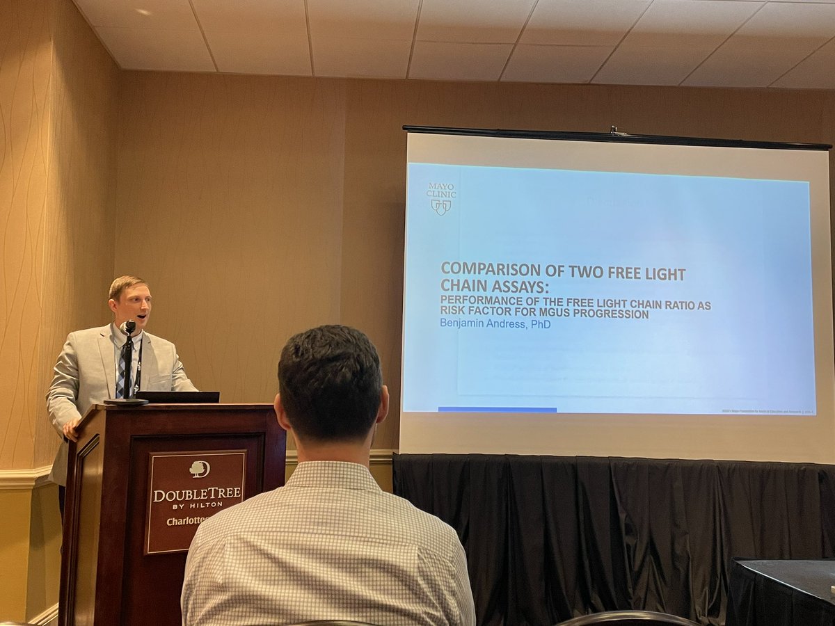 malicewi's tweet image. Dr. Ben Andress showed that Sebia FLC measurement has equivalent value in risk stratification of MGUS patients compared to FreeLite. @ACLPS_ @MayoClinicPath #aclps2023