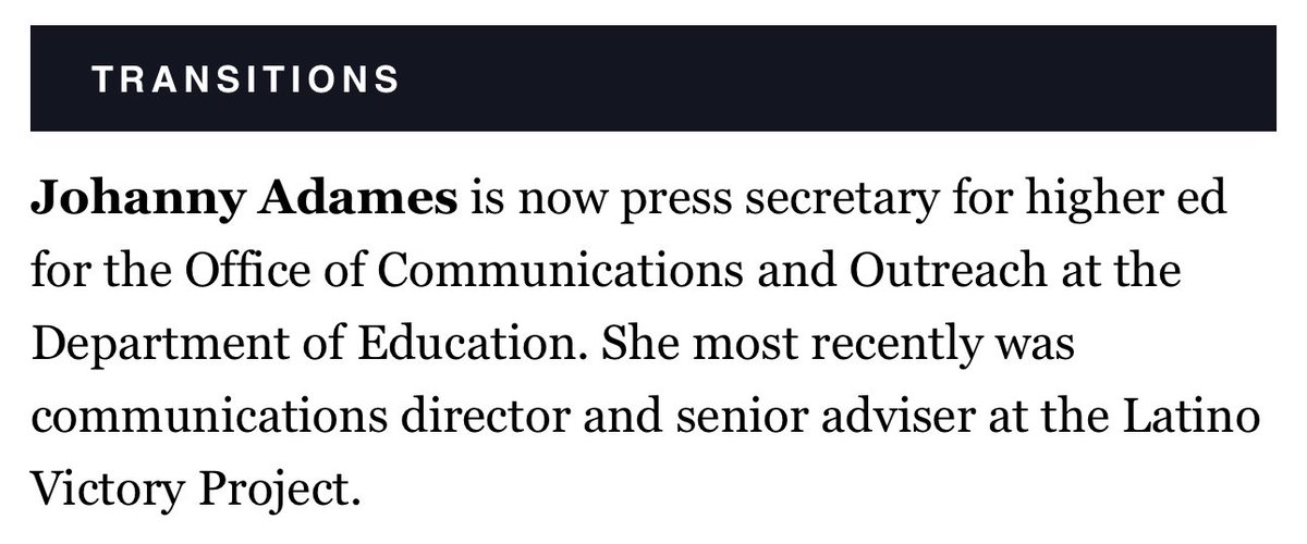 ~*Personal news*~ I’m wrapping up my first full week as press secretary @usedgov! Excited to join #Team46 & I can’t wait to serve America’s students, educators and families under @SecCardona’s leadership & highlight the incredible work this admin is doing to improve education.