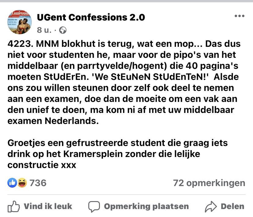oh superioriteitsgevoel bij (sommige) unief studenten &amp; denigrerende kijk naar hogescholen🥰🥰🥰 How refreshing