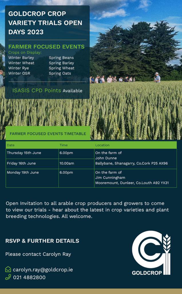 John_Dunne_'s tweet photo. Preparations under way for a series of Goldcrop Open Days over the next two weeks, we’d be delighted to see you at one of our events. Please contact Goldcrop to book your place 021-4882800 🌞🌾🌞 https://t.co/3AfgaGmW2U