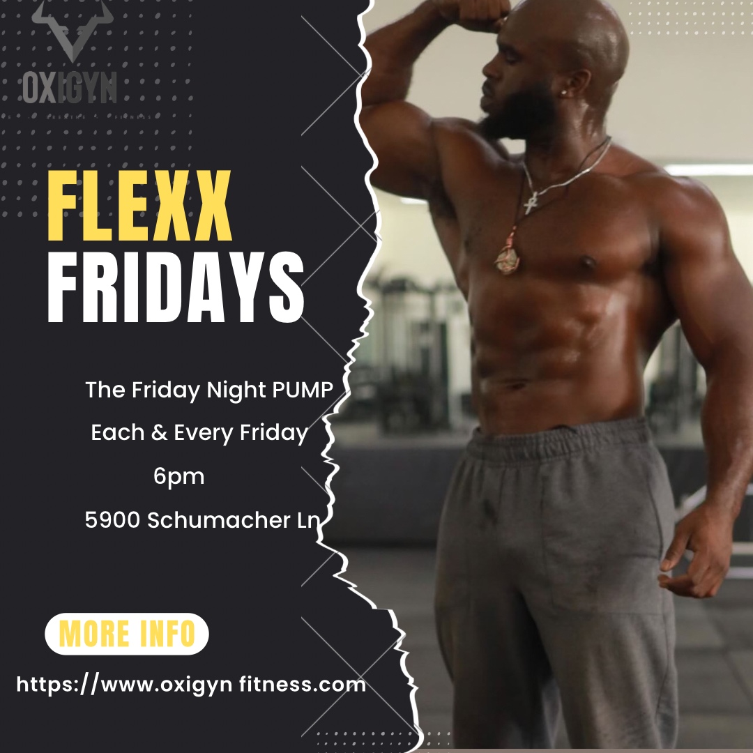 Welcome back FLEXX ❤️‍🔥💪

Friday Night Flex w/ @reallifeflex_official Experience A Hardcore, Heavy Weight 60 Minute Workout Geared To Leave You Pumped For The Weekend. Join Us Tonight At 6pm ‼️🏋️‍♂️💪️

 #classes #groupclasses #groupfitness #fyp #houston #oxigyn #gymmotiva...
