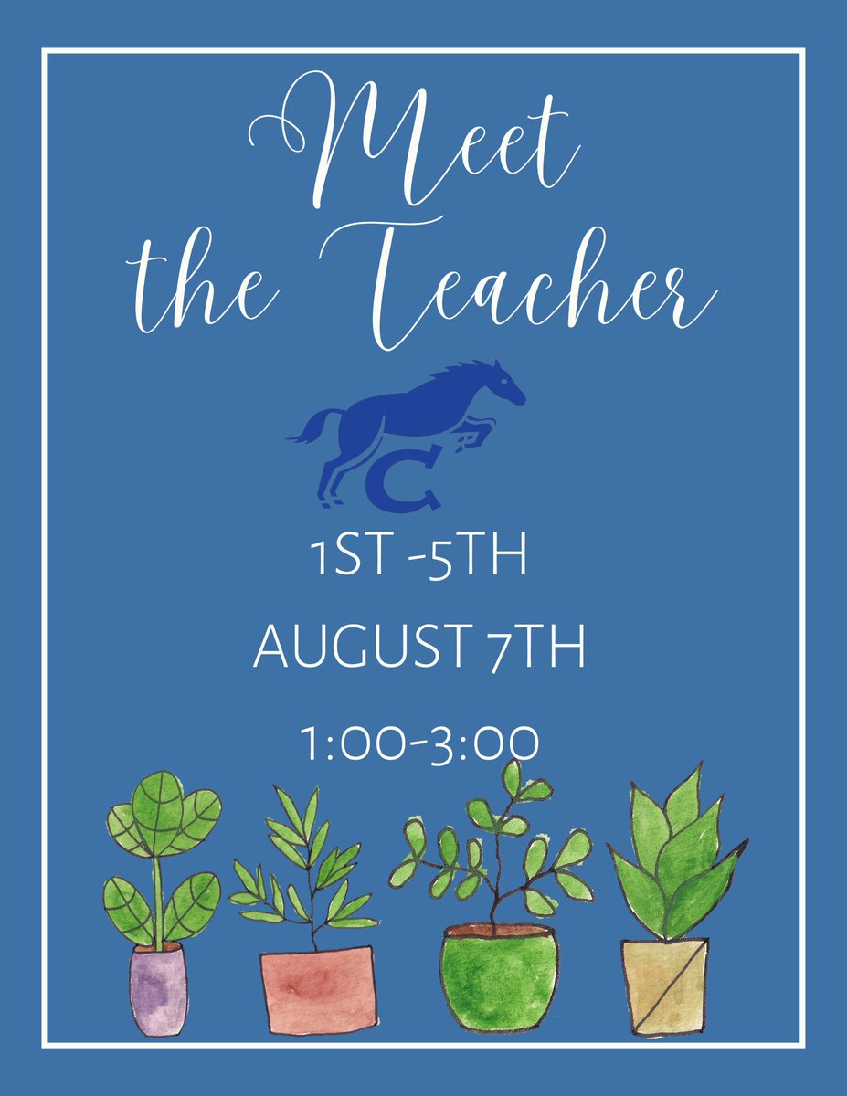 We know summer just began but wanted to make sure you mark your calendar for our Kindergarten Camp & Meet the Teacher dates in August! 

#CESLeadTheCharge 🐴
#ComeGrowWithUs 💙