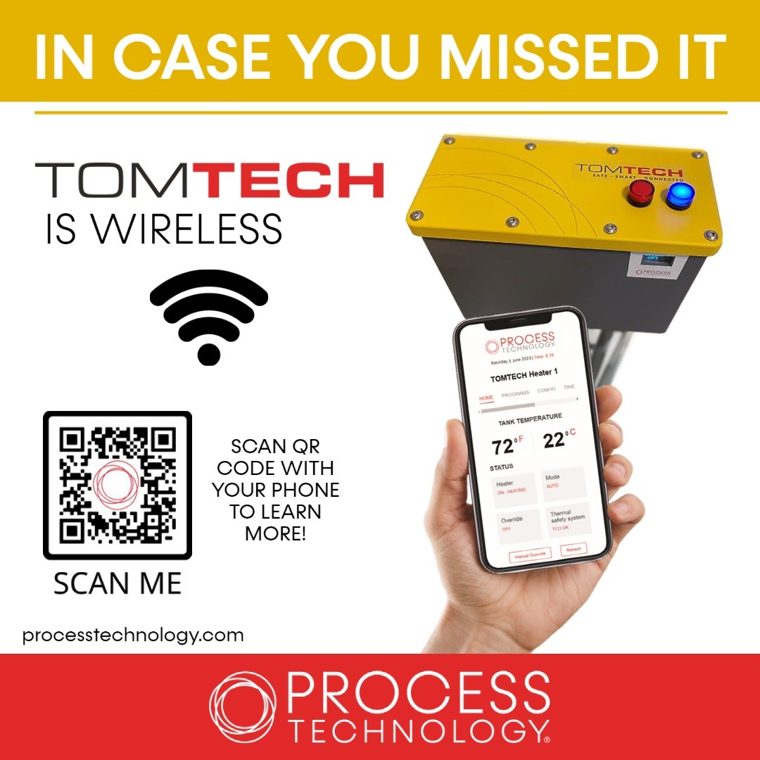 In case you missed us at SUR/FIN, scan the QR code to learn more about TOMTECH! #SURFIN23 #surfacefinishing #ProcessTechnology #TOMTECH