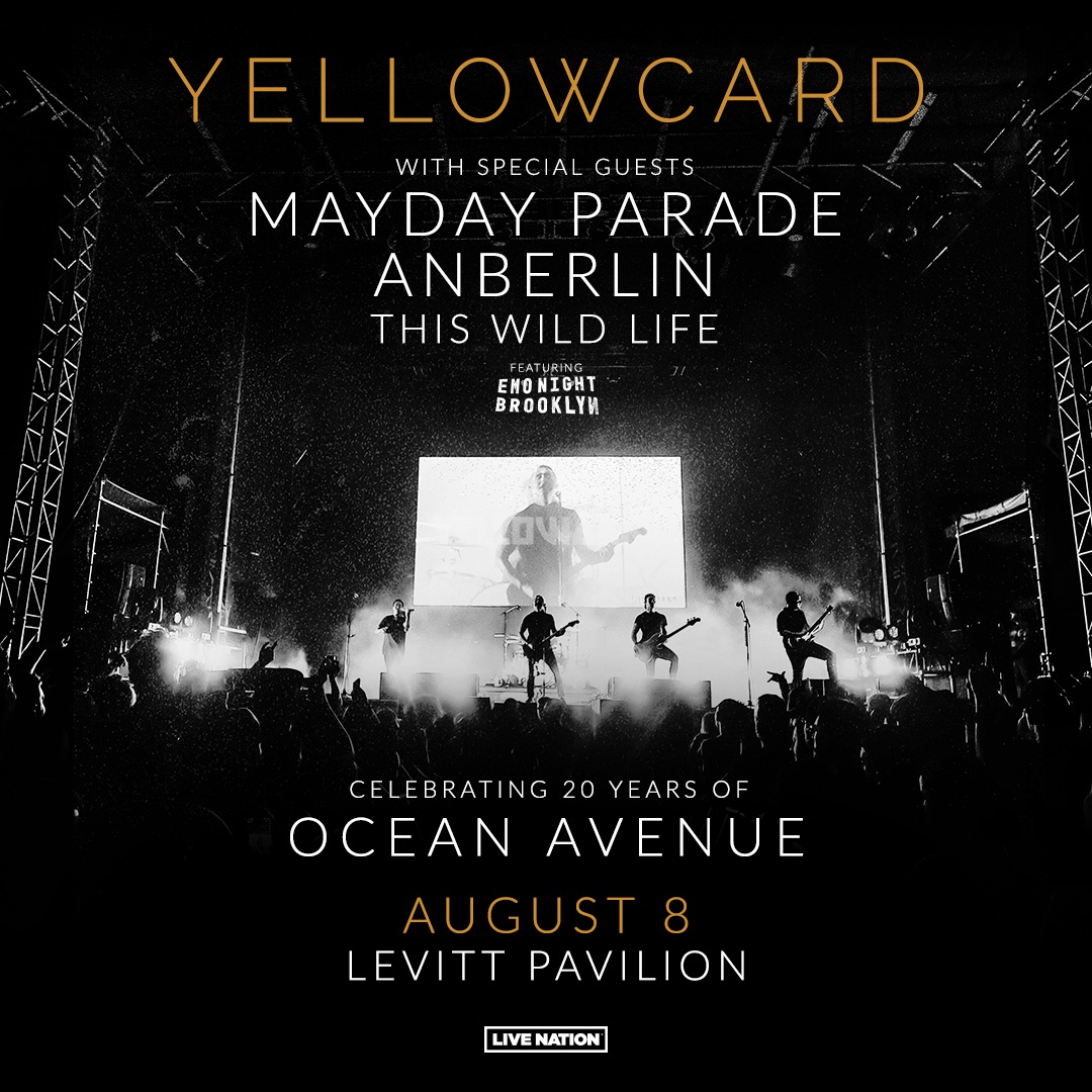 LINEUP UPDATE! <a href="/maydayparade/">Mayday Parade</a> will join <a href="/Yellowcard/">Yellowcard</a> | Celebrating 20 Years of Ocean Avenue with <a href="/anberlin/">Anberlin</a>, <a href="/thiswildlife/">This Wild Life</a> and Emo Night Brooklyn at @LevittDenver on August 8, 2023! 👉 bit.ly/yellowcardlevi…