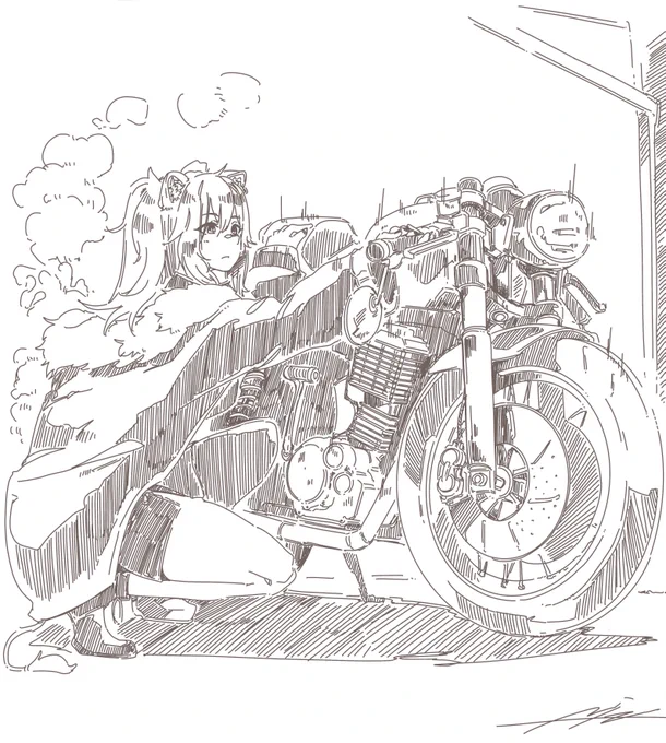 #ししらーと #ホロドライブ #ホロ妄想埋め立て地  只今、暖気中…(過去絵リメイク)