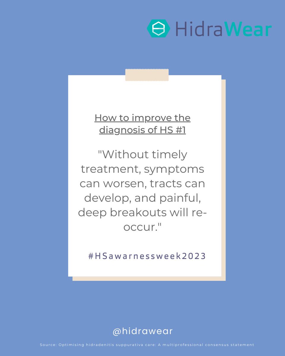 2/3 How to improve the diagnosis of Hidradenitis Suppurativa (HS)

✅ Without timely treatment, symptoms can worsen, tracts can develop, and painful, deep breakouts will re-occur. 

#hidradenitissuppurativa #HSawareness #BeAGP #MedTwitter #DermTwitter #HSawarnessweek2023