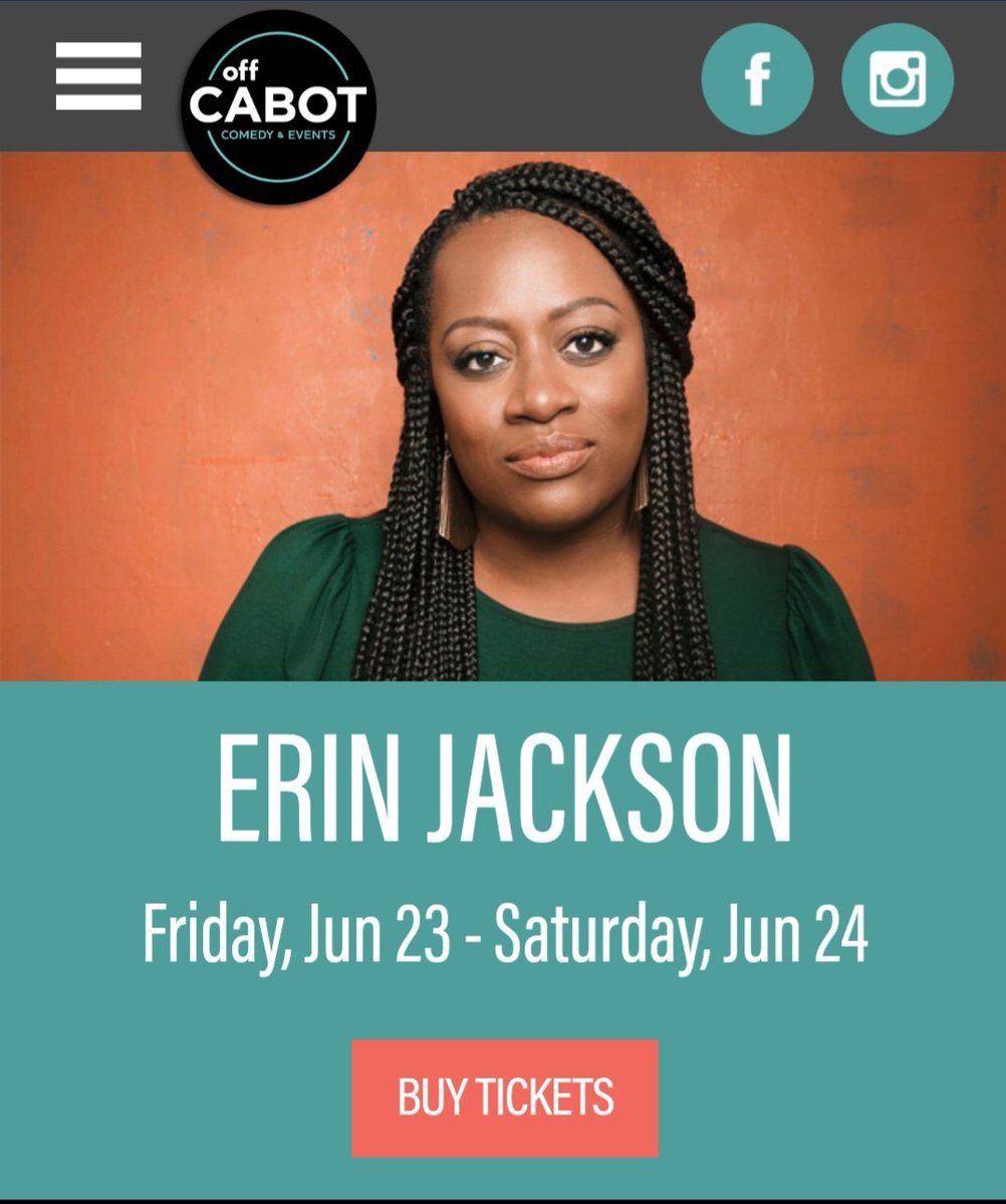 Hey, Massachusetts fam!!! Come laugh with me at Off Cabot June 23-24! etix.com/ticket/e/10342…