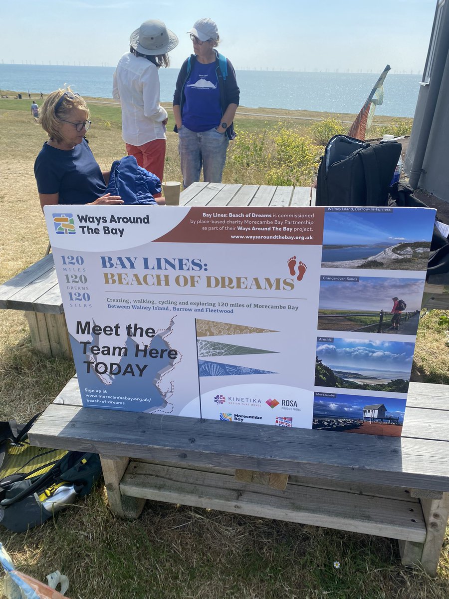jones_ang's tweet photo. Feel very lucky to have escaped the screen to join @Alipretty @Kinetika @_MBay team on the final 6 miles of the Bay Lines - Beach of Dreams on Walney. Sharing stories, and learning all about the flora and fauna. Well done to all involved! @WandFCouncil #liveworkthrive https://t.co/ohithFmrGG