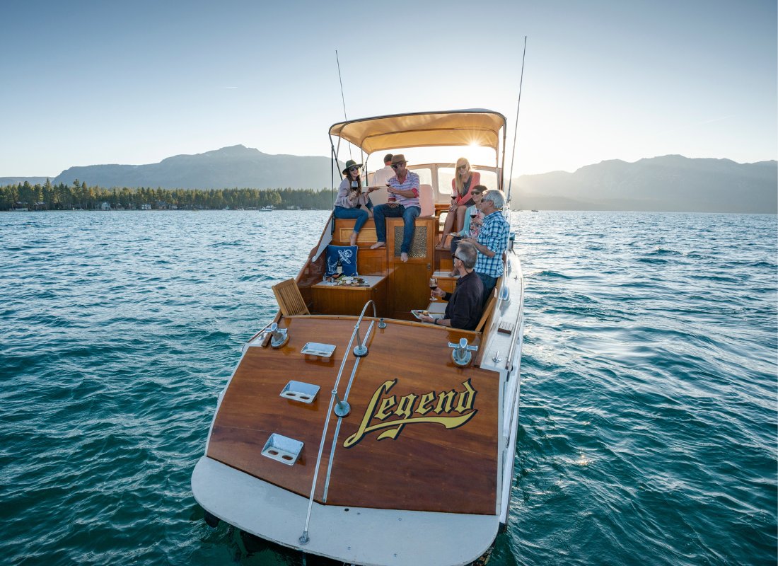 Chasing the sunset on Lake Tahoe ✨🛥🌅 #visitlaketahoe #aweandthensome #laketahoe #southlaketahoe #sunset #spring #zephyrcove #emeraldbay #southshore #tahoesouth