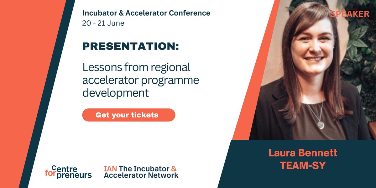 We are thrilled to announce that @LauraIHBennett  (<a href="/WeAreTEAMSY/">TEAM SY</a>) will be joining us as a presentation speaker at our upcoming annual Incubator &amp; Accelerator Conference!

Happening on 20th - 21st June.

Get your tickets now: lnkd.in/eqhsTinP