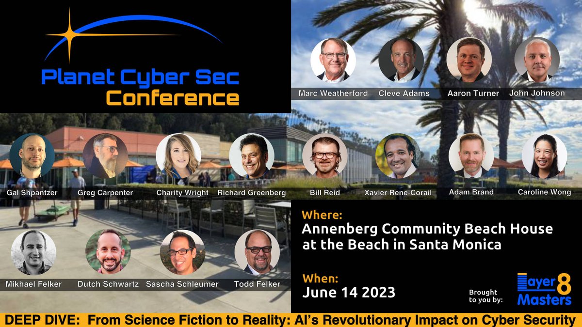 Layer8Masters's tweet photo. Who is looking forward to next week's #PlanetCyberSec on #AI's impact on #CyberSecurity? 🙌
https://t.co/Hw2kNkVfIf
@marktw @CleveAdams @gscarp12 @CharityW4CTI @johndjohnson @DutchSchwartz @mikhaelf @CarolineWMWong @Shpantzer @Xcorail @sschleumer @RAGreenberg @adamrbrand https://t.co/eCabpPtaFj