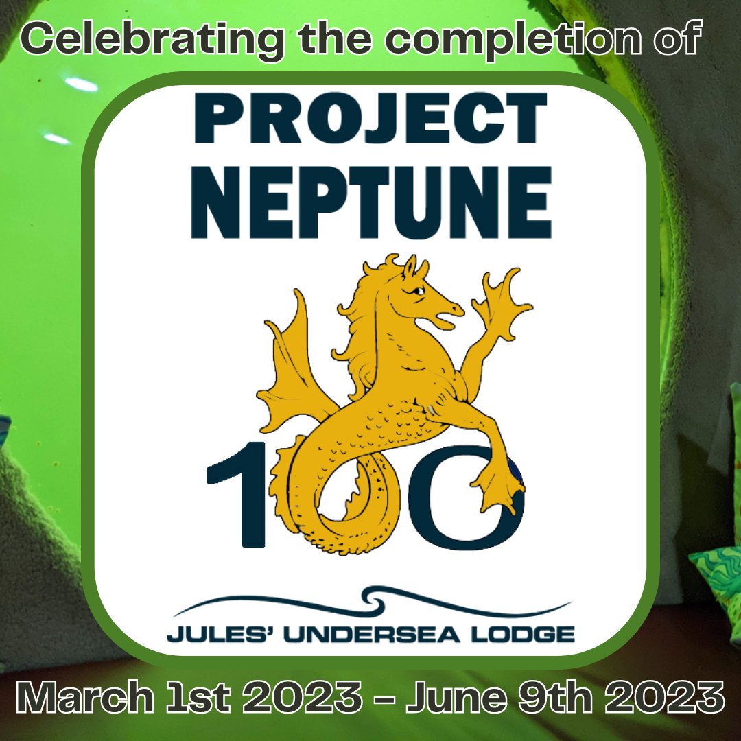 Congratulations to Joe Dituri, Jules Undersea Lodge, and the MRDF.

mrdf.org/project-neptune

#projectneptune100 #marinescience #Florida #Keylargo #julesundersealodge #underwater #ocean #scuba