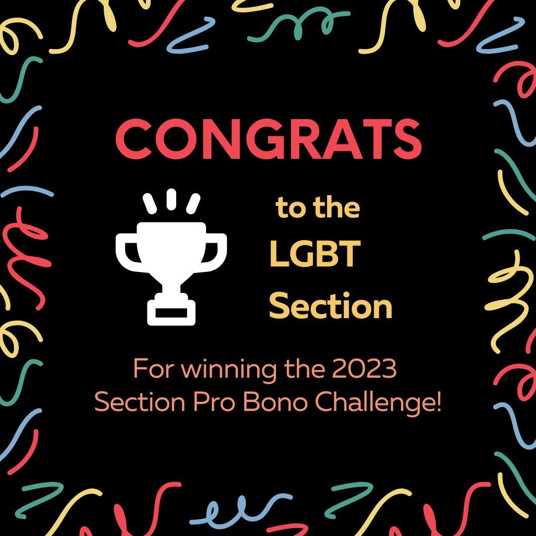 nevadabar's tweet photo. The State Bar of Nevada is pleased to announce that the LGBT Section has won the state bar’s Section Pro Bono Challenge! Thank you to all who participated!

A more detailed section recap is available on the leaderboard at: https://t.co/jy1d4ZZcKC https://t.co/JVLRWYyF2Y