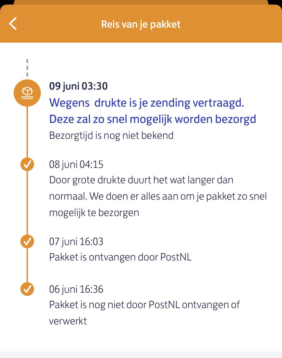 ESC_support's tweet image. Ik baal hier echt van @PostNL eerst had ik een bezorgmoment voor een pakketje van Leeuwarden naar Heerenveen. Waarom moet die 3 dagen minimaal onderweg zijn voor een stukje wat ik in 30 minuten kan rijden met de auto. Lekker handig als het voor een verjaardag is 😡