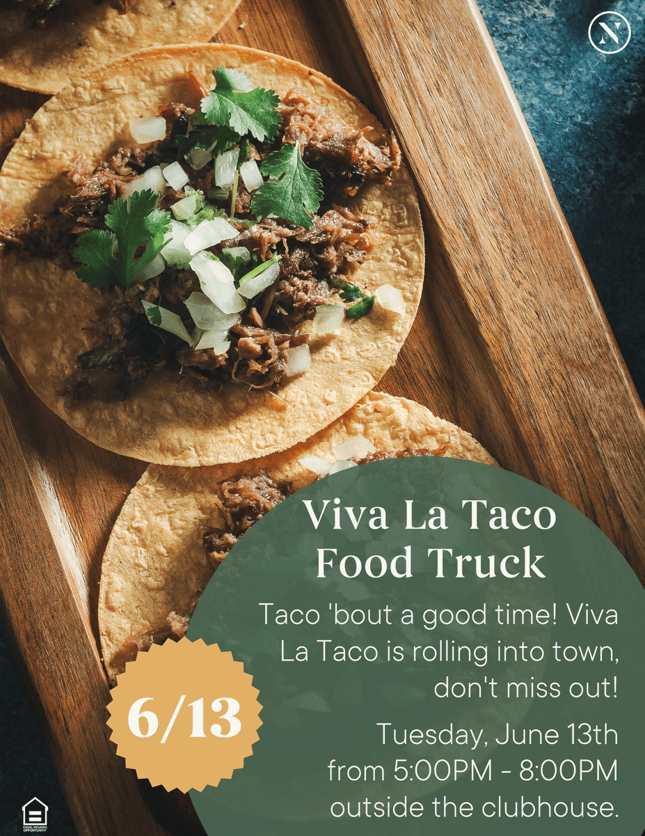 CypressLegendFl's tweet photo. Celebrate Taco Tuesday with Viva La Taco Food Truck!
Tuesday, June 13th at 5 PM.

#VivaLaTaco #FoodTruckEvent #TacoTuesday #WeLoveOurResidents #FortMyers #LuxuryRentals #LoveWhereYouLive #Community #WelcomeHome #ResidentEvents https://t.co/kk7WRFociG