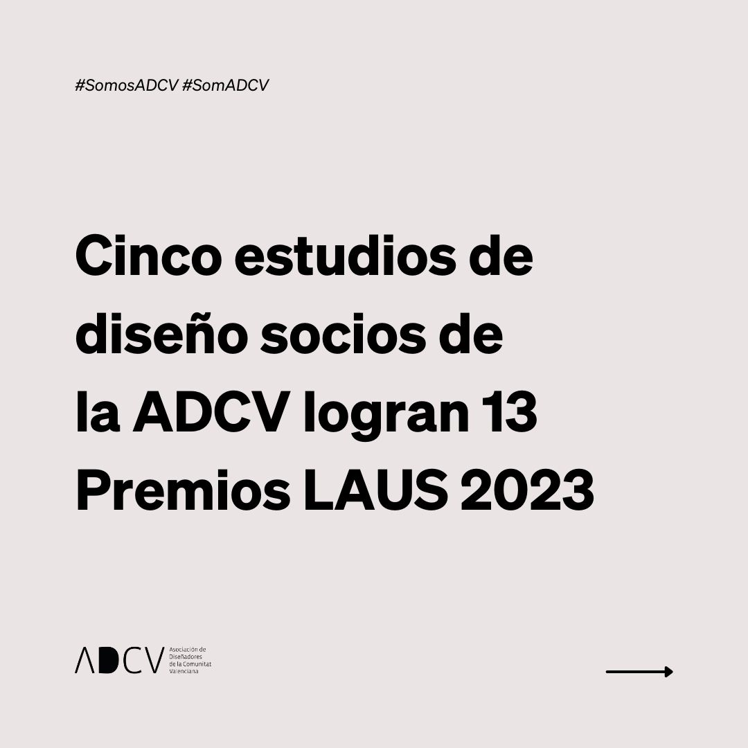 Cinco estudios de diseño socios de la Asociación de Diseñadores de Comunitat Valenciana logran 13 Premios LAUS 2023 de <a href="/adgfad/">ADG-FAD</a>. ¡¡Muy contentos por ellos!!👏 👏👏
Puedes consultar todos los galardonados:
adg-fad.org/es/laus/premios

Y presentamos los premiados de #SomosADCV
(1/6)➕👇