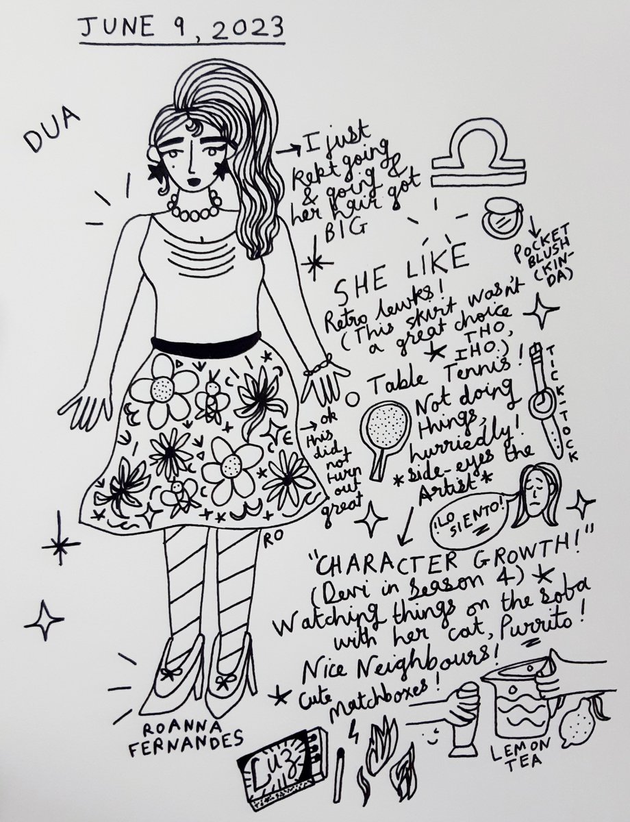 RoannaFernandes's tweet photo. 9️⃣4️⃣ Women of my World: Dua 

by Roanna Fernandes 

Medium: Youva sketchbook 
Tool: a Trusted black gel-ink pen 

Notice: Made on Canva 

#Clothes #Datenight #Dressingup #June #LittleWomen #Neptunia #RoannaFernandes #studiojupiter #WomenofMyWorld #WomenofMyWorld23 https://t.co/g0q03Y7NSP