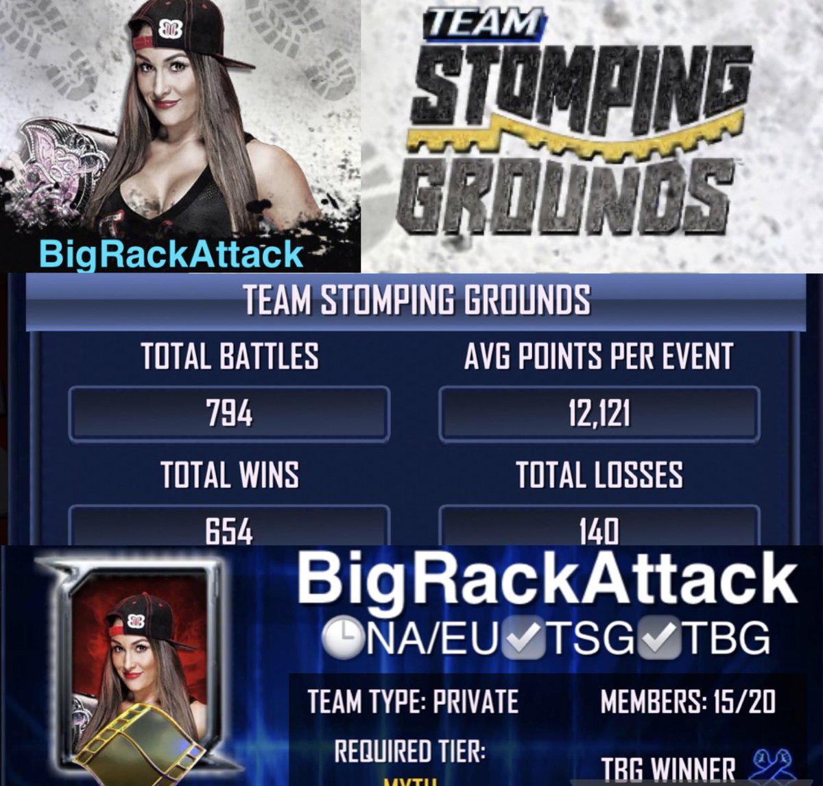 BrianKSC19's tweet photo. 𝗕𝗶𝗴𝗥𝗮𝗰𝗸𝗔𝘁𝘁𝗮𝗰𝗸 are looking for new members. We run TSGs back to back, up to 3 Daily.  

⁃ Myth Tier 
⁃TSG players
⁃TBG optional
⁃Fair minimums

Reply if interested, discord available. 

 #WWESuperCard https://t.co/TzATTf3Vpa