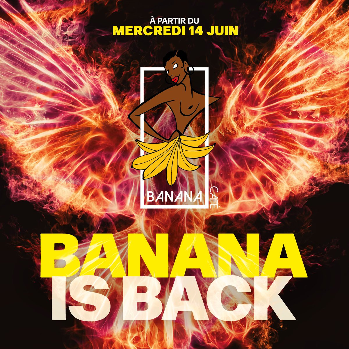Yeaaaahhhh! La bonne nouvelle arrive enfin!!! À partir de ce mercredi 14 juin, nous vous retrouvons tous les soirs de 17h à 7h !!! Le BANANA RÉOUVRE 🍾🔥