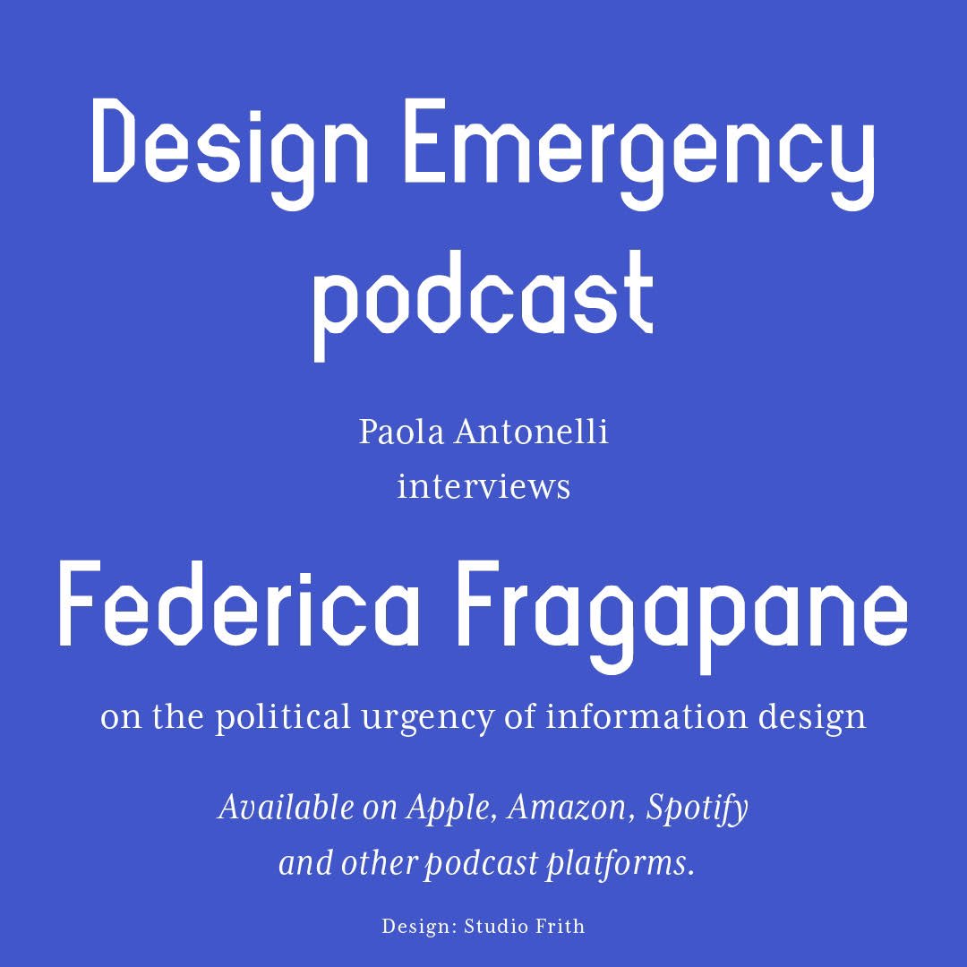 curiousoctopus's tweet photo. New on Design Emergency podcast, my conversation with @fedfragapane on the political urgency of Information Design. You can find it at https://t.co/ZBdTCIrJ46 and on all other podcast platforms. In the image, Iran Protests, one of her most poignant works https://t.co/507c1cLI74 https://t.co/okEyAZhQsN