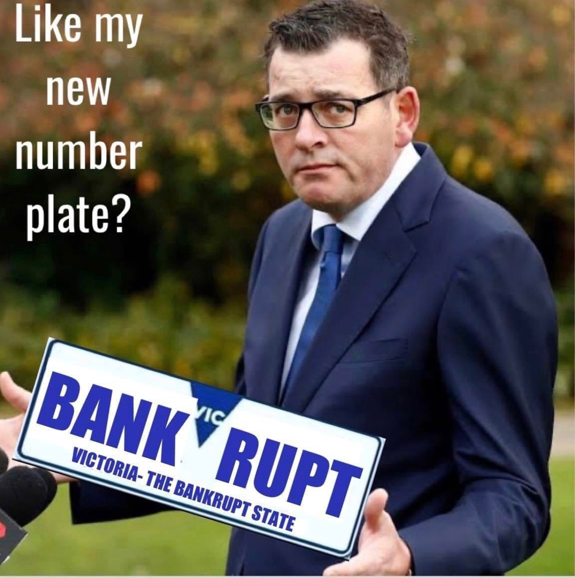 billyboi1966's tweet photo. @DanielAndrewsMP I can see there are new number plates in Victoria!! #DeficitDan https://t.co/JeHl3EjBJK