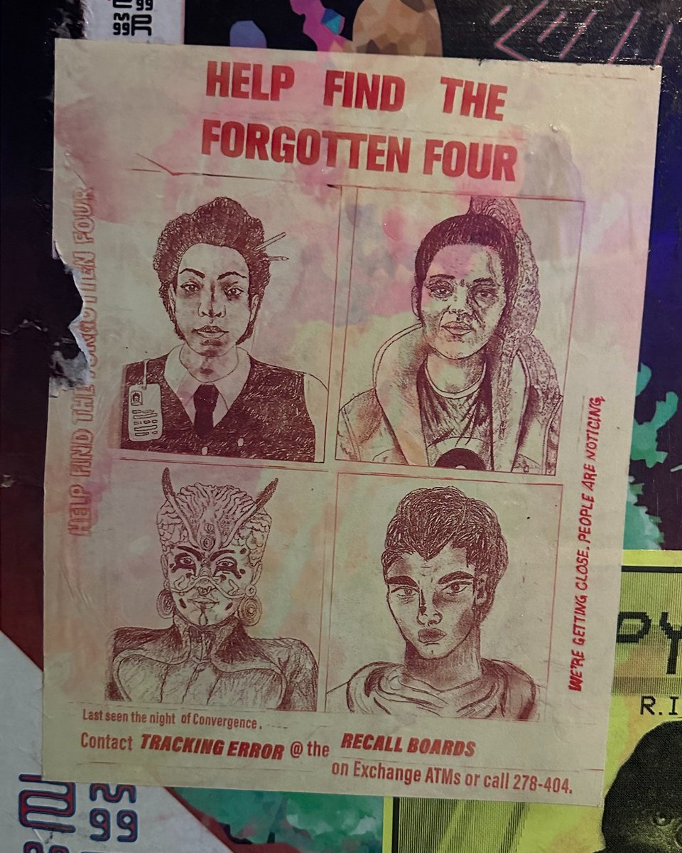 Last seen the night of Convergence 👀 Contact Tracking Error with any tips that might lead to finding the Forgotten Four!
