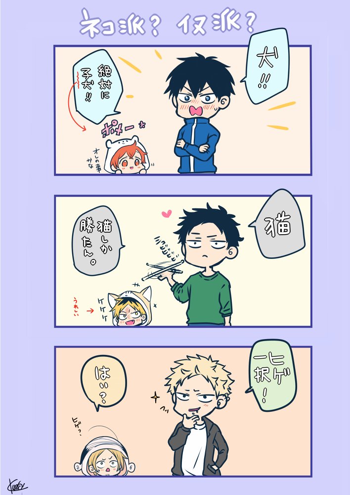 犬派vs猫派vs髭派💙❤️🐈‍⬛🐈💚💛